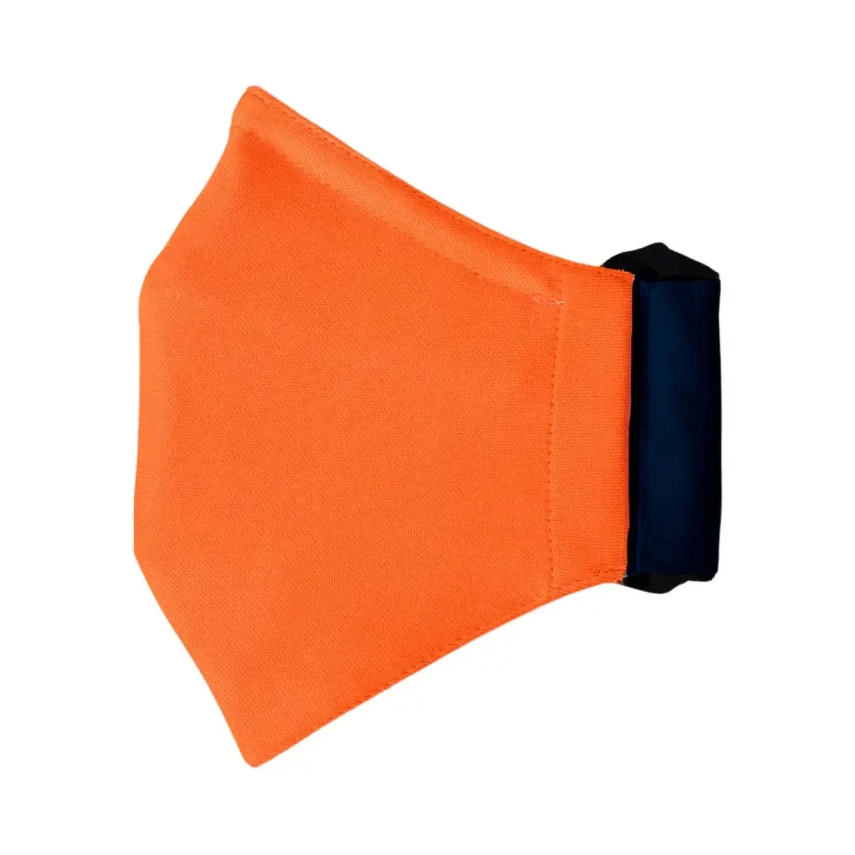 Inside of a mask with a Neon Orange lining